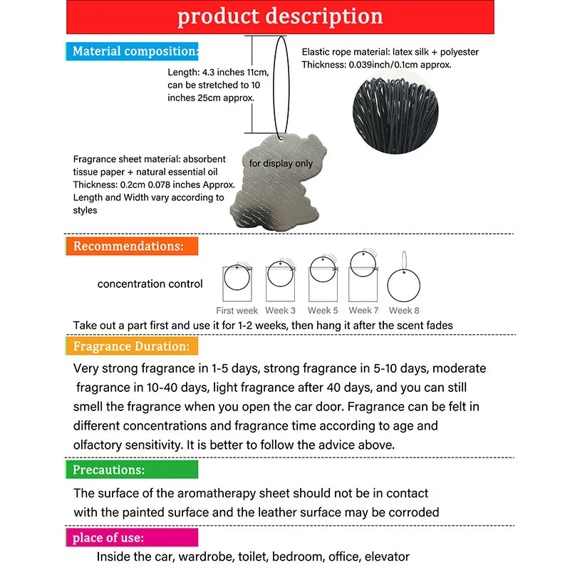 Car Aromatherapy Perfume Air Freshener Japanese Cartoon Animation Rearview Mirror Fragrance Pendant Toilet Air Vent Gesture